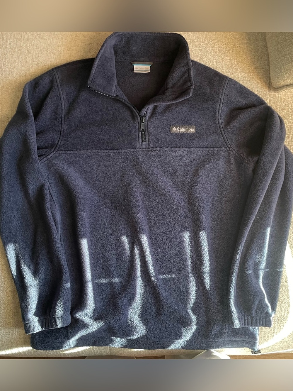 Columbia Men’s Medium Navy Quarter-Zip Fleece Pullover